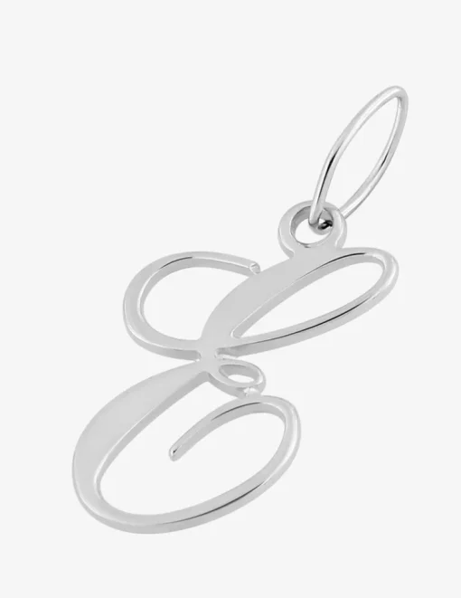 Pendentif lettre E en argent 925 ‰ rhodié SO OR