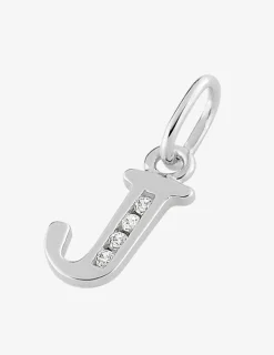 Pendentif lettre J argent 925‰ rhodié et oxydes de zirconium SO OR