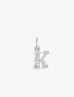 Pendentif lettre K argent 925‰ rhodié et oxydes de zirconium SO OR