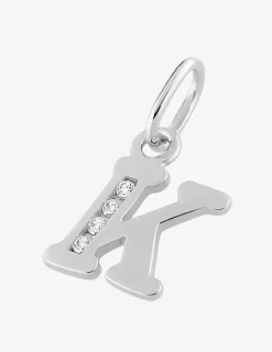 Pendentif lettre K argent 925‰ rhodié et oxydes de zirconium SO OR