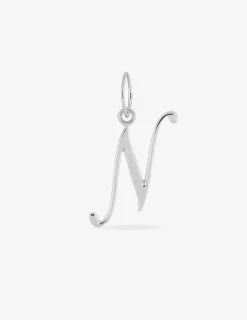 Pendentif lettre N anglaise argent 925‰ rhodié SO OR