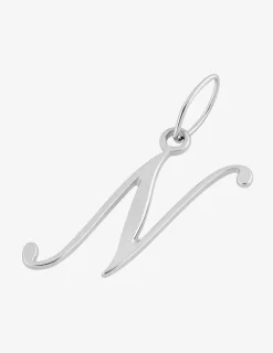 Pendentif lettre N anglaise argent 925‰ rhodié SO OR