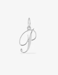 Pendentif lettre P en argent 925 ‰ rhodié SO OR