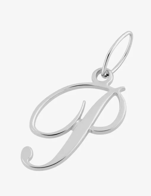 Pendentif lettre P en argent 925 ‰ rhodié SO OR