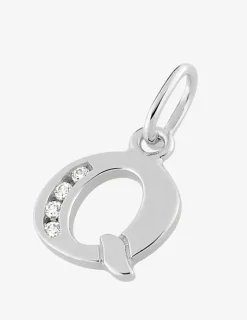 Pendentif lettre Q argent 925‰ rhodié et oxydes de zirconium SO OR
