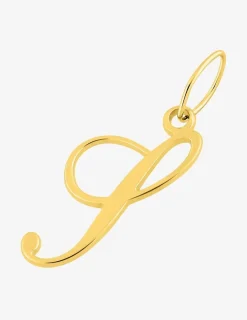 Pendentif lettre S écriture anglaise plaqué or SO OR