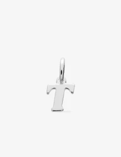 Pendentif lettre T en argent 925‰ rhodié SO OR