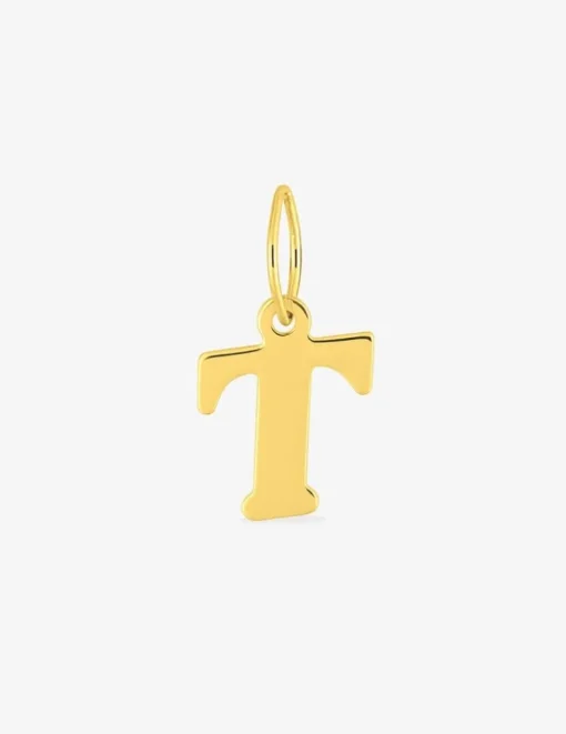 Pendentif lettre T en or jaune 375 ‰ SO OR