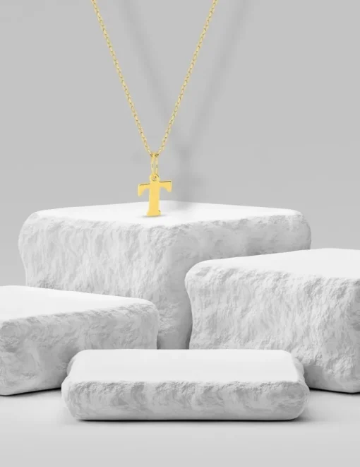 Pendentif lettre T en or jaune 375 ‰ SO OR