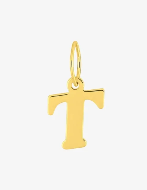 Pendentif lettre T en or jaune 375 ‰ SO OR