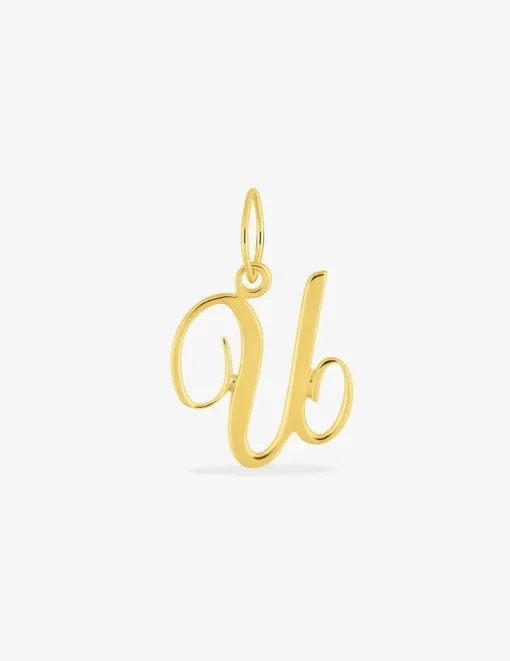 Pendentif lettre U anglaise or jaune 375‰ SO OR