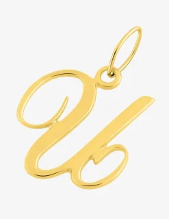 Pendentif lettre U anglaise or jaune 375‰ SO OR