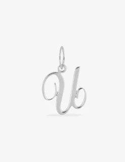 Pendentif lettre U en argent 925 ‰ rhodié SO OR