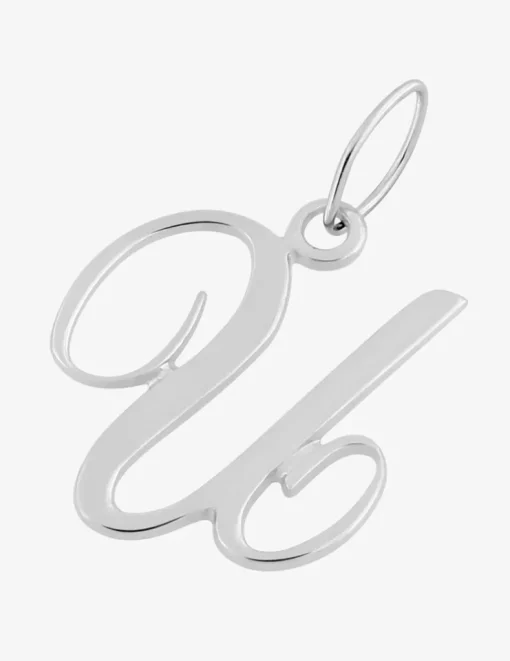 Pendentif lettre U en argent 925 ‰ rhodié SO OR