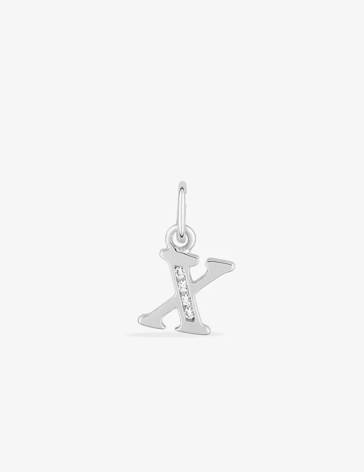 Pendentif lettre X argent 925‰ rhodié et oxydes de zirconium SO OR