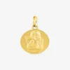 Pendentif médaille ange or jaune 750 ‰ plaque ronde 15 mm SO OR