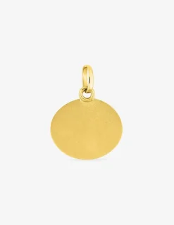 Pendentif médaille ange or jaune 750 ‰ plaque ronde 15 mm SO OR