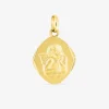 Pendentif médaille ange or jaune 750 ‰ plaque losange SO OR