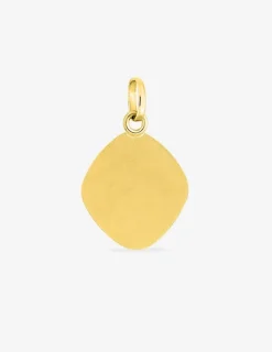 Pendentif médaille ange or jaune 750 ‰ plaque losange SO OR