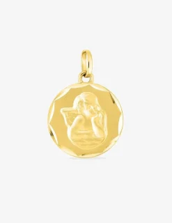 Pendentif médaille ange or jaune 750 ‰ SO OR