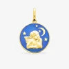 Pendentif médaille ange or jaune 750 ‰ et laque SO OR