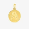 Pendentif médaille ange or jaune 750 ‰ plaque ronde SO OR