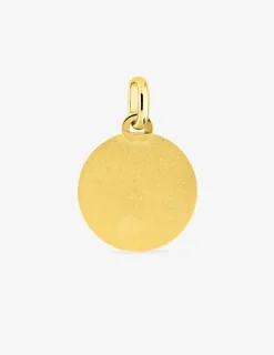 Pendentif médaille ange or jaune 750 ‰ plaque ronde SO OR