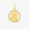 Pendentif médaille or jaune 375 ‰ motif religieux SO OR