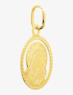 Pendentif médaille or jaune 375 ‰ motif religieux SO OR