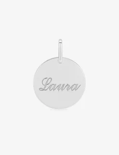 Pendentif médaille ronde en argent 925 ‰ rhodié SO OR