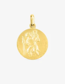 Pendentif médaille saint Christophe or jaune 750 ‰ 17 x 24 mm SO OR