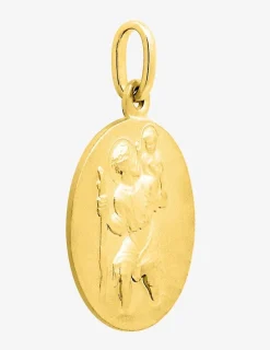 Pendentif médaille saint Christophe or jaune 750 ‰ 17 x 24 mm SO OR