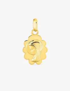 Pendentif médaille vierge or jaune 750 ‰ 8 x 22 mm SO OR