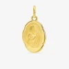Pendentif médaille vierge à l'enfant or jaune 750 ‰ 10 x 22 mm SO OR