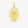 Pendentif médaille vierge or jaune 750 ‰ 14 x 25 mm SO OR