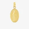Pendentif médaille vierge miraculeuse or jaune 750 ‰ 11 x 22 mm SO OR