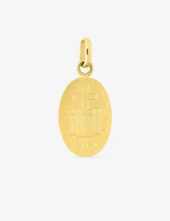 Pendentif médaille vierge miraculeuse or jaune 750 ‰ 11 x 22 mm SO OR