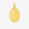 Pendentif médaille vierge à l'enfant or jaune 750 ‰ 15 x 25 mm SO OR