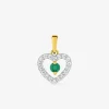 Pendentif émeraude et oxyde de zirconium en or 375‰ SO OR