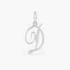Pendentif or 750 ‰ blanc initiale lettre "D" SO OR