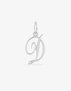 Pendentif or 750 ‰ blanc initiale lettre "D" SO OR