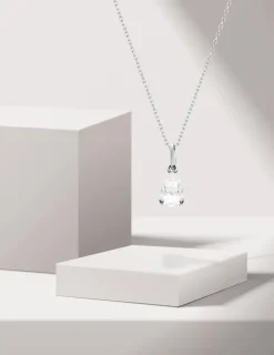 Pendentif or blanc 375 ‰ et oxyde de zirconium poire SO OR