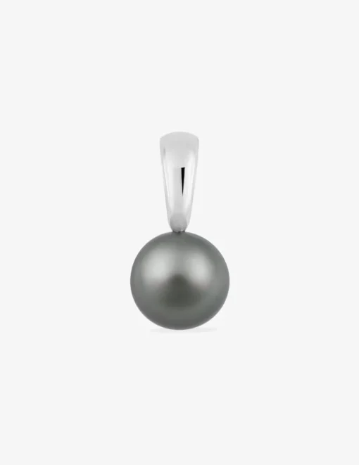 Pendentif or blanc 750‰ et perle de culture de Tahiti 9 mm SO OR