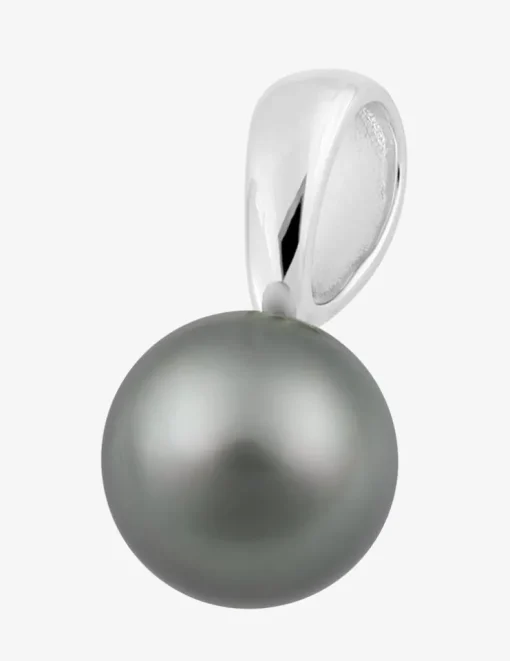 Pendentif or blanc 750‰ et perle de culture de Tahiti 9 mm SO OR