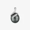 Pendentif or blanc 375‰ et perle 10 mm SO OR
