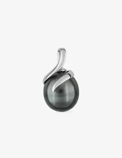 Pendentif or blanc 375‰ et perle 10 mm SO OR