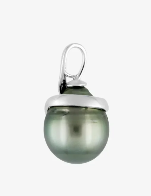 Pendentif or blanc 375‰ et perle 10 mm SO OR