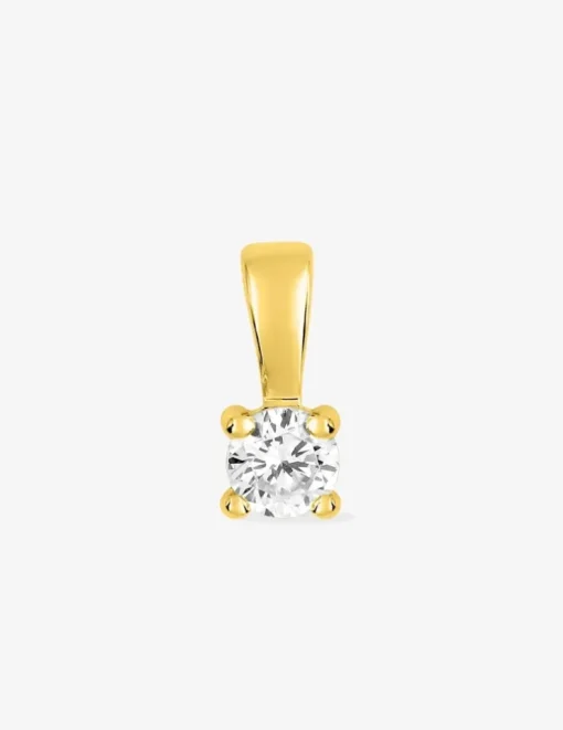 Pendentif or jaune 375 ‰ et oxyde de zirconium 4 mm SO OR