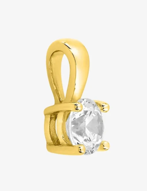 Pendentif or jaune 375 ‰ et oxyde de zirconium 5.5 mm SO OR