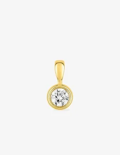 Pendentif or jaune 375 ‰ et oxyde de zirconium 4,75 mm serti clos SO OR